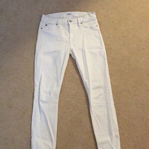 Hudson white mid rise nico jeans